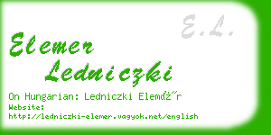 elemer ledniczki business card